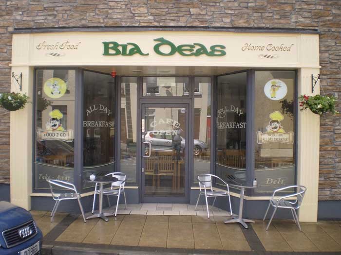 Shopfront of Bia Deas restaurant Edgeworthstown