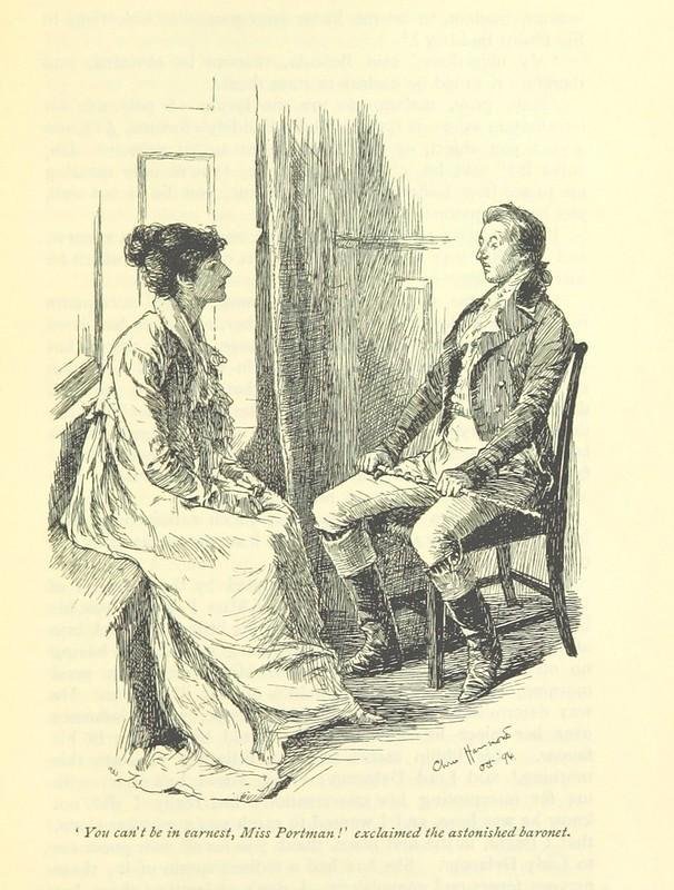 Sketch from Maria Edgeworth's book Belinda, a rare image of the Edgeworth family