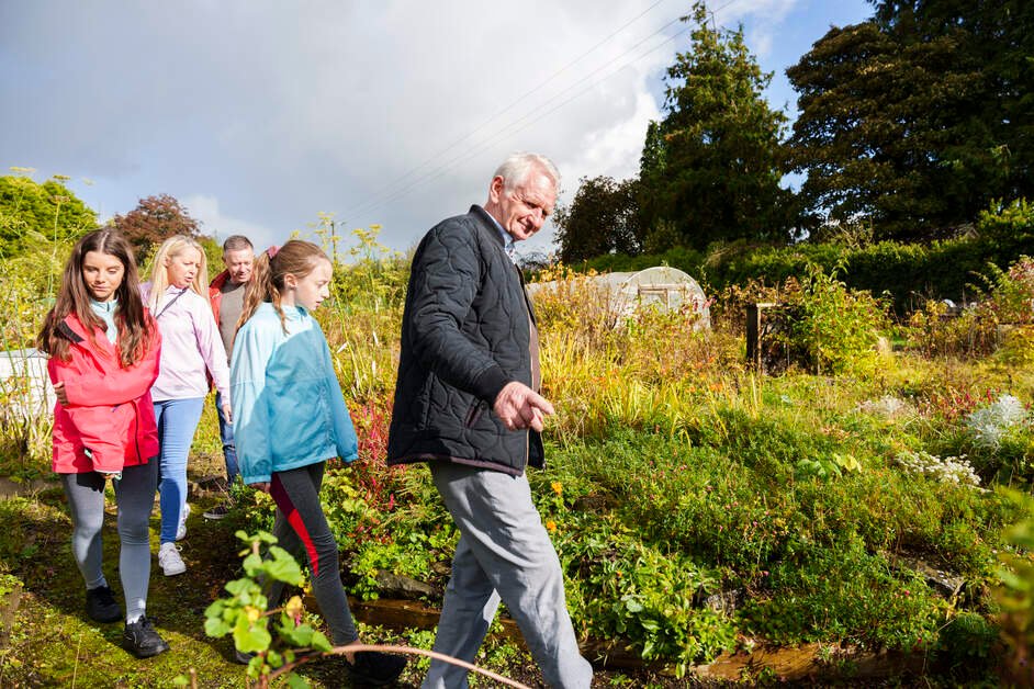 Visitors at the Walled Garden on a Heritage Tour in Ireland's Hidden Heartlands