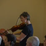 Musician playing the fiddle at the Literary Festival 2019