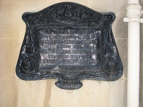 Commemoration plaque for Maria Edgeworth in England, Clifton