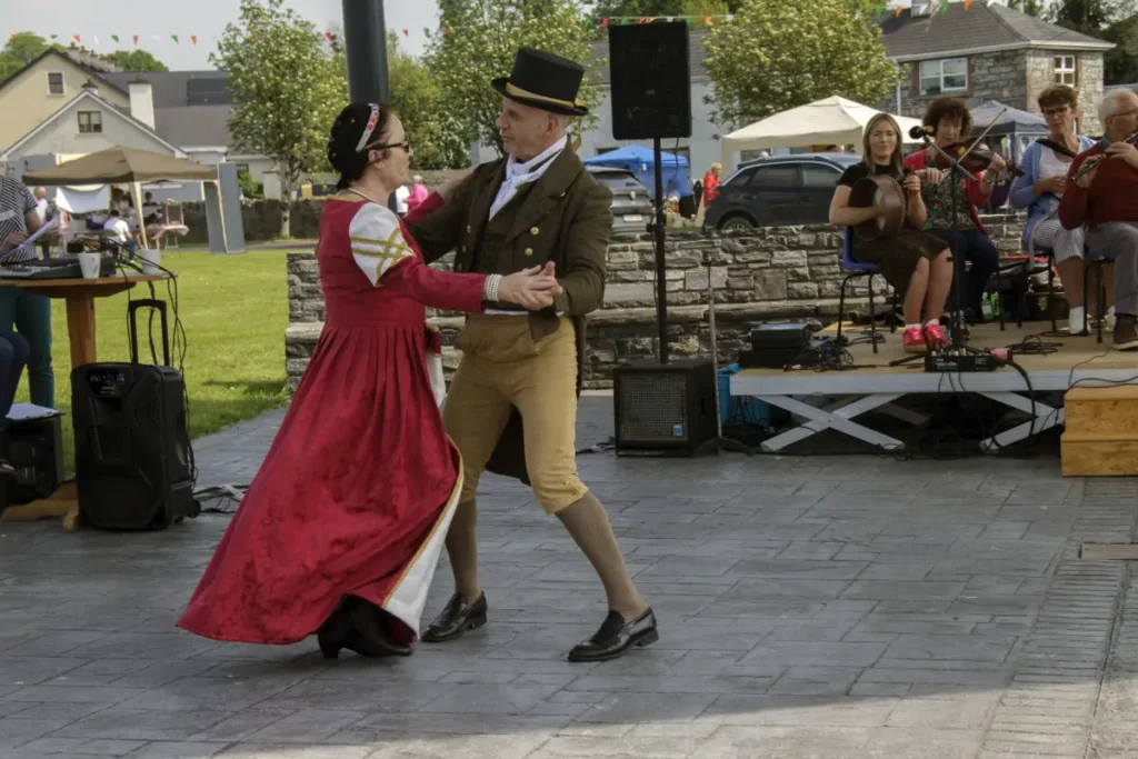 Edgeworth Festival 2024 - couple in period costume dance a waltz