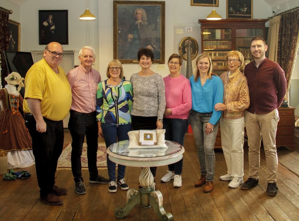 The members of the Edgeworth Society with the newly acquired medallion