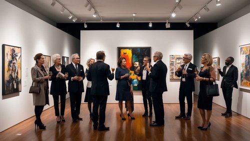 people in an art exhibition