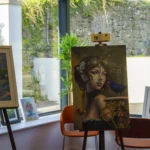 Art on display in an exhibition