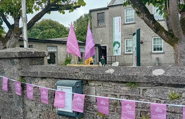 Maria Edgeworth Centre dressed in Heritage Week flags
