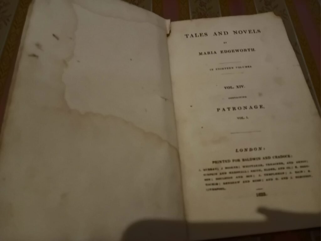 Patronage, novel by Maria Edgeworth printed by Baldwin and Cadock