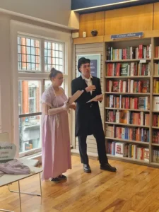 Sadhbh O'Reilly and Setanta Flood playing a scene from Belinda