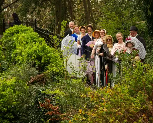 Dressed in Regency costume in St. Stephens Green
