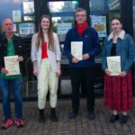 Poet Molly Twomey with prize winners from the Poetry Competition