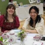 Two beautiful ladies enjoying themselves at the 18th Century Tea Party