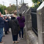 People talking the Heritage Trail Walk at the Literary Festival