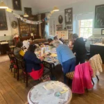 A group of art students practice their painting in the Maria Edgeworth Centre