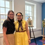 Clare McEnroe and Kim Taylor at the Art Exhibition
