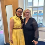 Kim Taylor and Aideen Brennan at the Art Exhibition